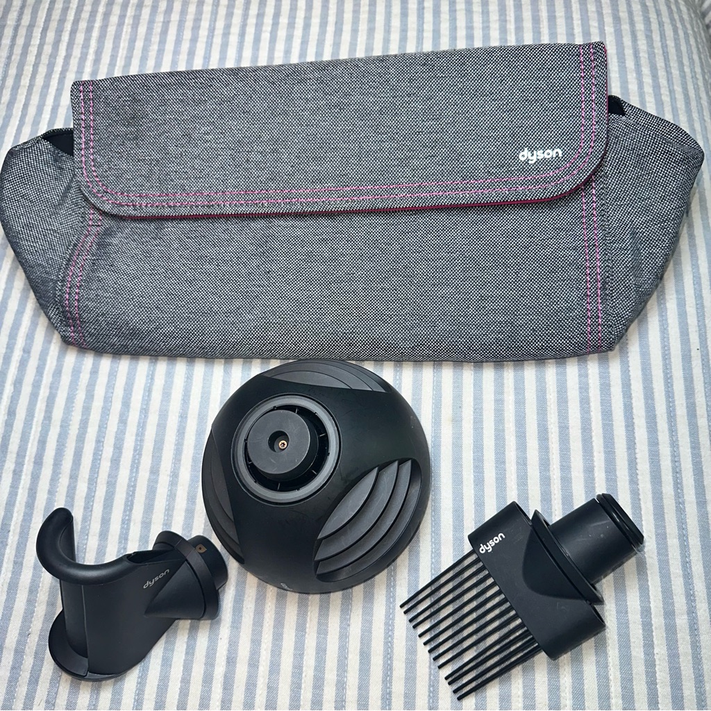 Genuine Dyson Airwrap Attachments Lot W Storage Pouch Smoothing Dryer Brush Oem